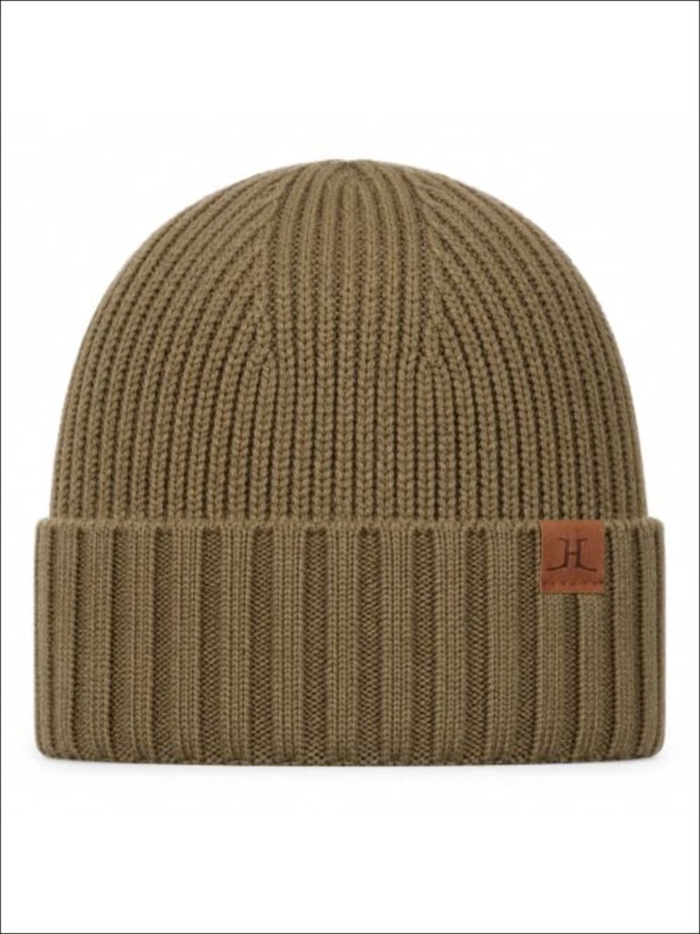 Men's Knit Fleece Lined Beanie Skull Cap Ribbed Cuffed Winter Hat